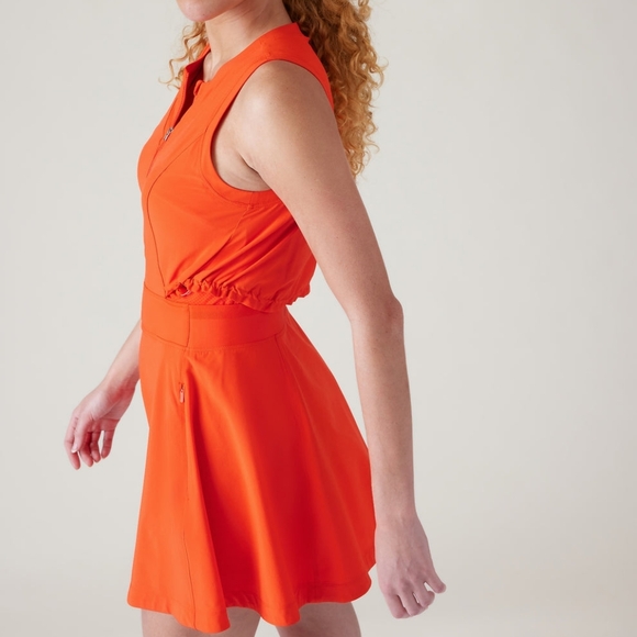 ATHLETA Venture Out Dress Size 6 Vermillion Orange - Picture 3 of 5